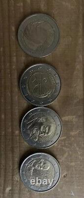 Four Very Rare 2 Euro Coins for Collection