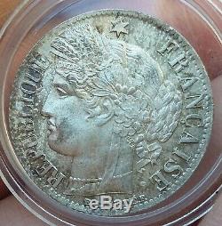 France- 1 Franc Currency Silver Type Ceres 1871 K Bordeaux Very Rare In The State