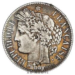 France 1 franc Ceres 1850 BB silver different Bee TTB Strasbourg VERY RARE