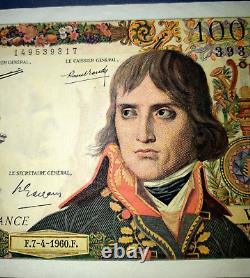 France 100 NF Napoleon Bonaparte from 7-4-1960 Very RARE in AUNC Worth NEW 770