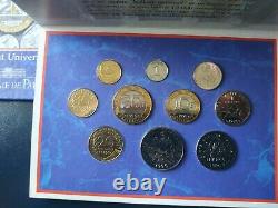France 1996 Box Box Bu 10 Coins From The 1 Cent To 20 Francs Very Rare