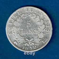 France 5 Francs Napoleon 1812 Bb Silver Tres Rare