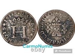 France, Ardennes, very rare tournois liard of 1615 FEO 38