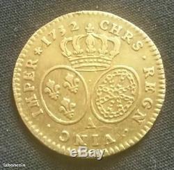 France Currency 1/2 Half Louis D'or Of Louis XV In 1732 In Paris Rare / Gold