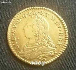 France Currency Of 1/2 Half Louis D'or Of Louis XV 1732 In Paris Very Rare / Gold