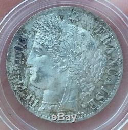 France- Currency Of 1 Franc Silver Type Ceres 1871 K Bordeaux Very Rare In The State