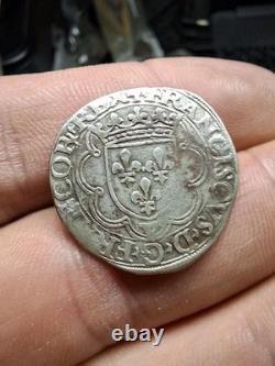 France, Douzain with the small cross, François I, TURIN, very rare