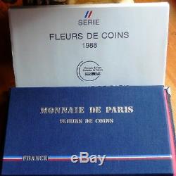 France Flower Box 1988 Very Rare Coins! Magnificent Copy