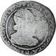 France, Henri Iii, 1/4 Franc With Clipped Edge, 1577, Rouen, Very Rare, B+, Silver
