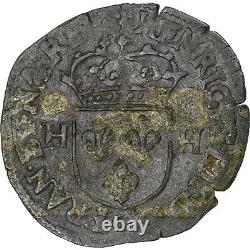 France, Henri IV, Douzain with two H, 1592, Maringues, Very rare, Very Fine +, Billon