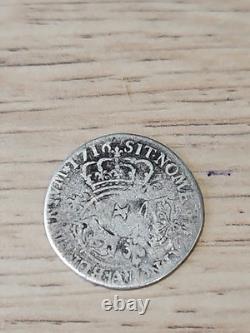 France Louis XV 1/10 Ecu 1716 Very Rare With Variety Three Crowns, silver