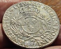 France Louis XV Olive Branch Ecu 1739 Grenoble Very Rare