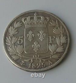 France Royal Currency Very Rare Ecu Of 5 Francs. 1825 A. V In Reverse