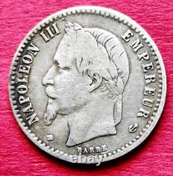 France very rare variety 50 cents 1868 BB Strasbourg Napoleon III LR2