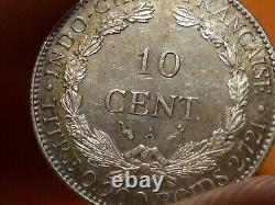 French Indochina 10 Cents (silver) 1888 A Very Rare Quality Spl