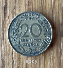 French coin 20 centimes of franc 1962 very rare. Condition very good.