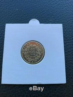 Gold 10 Francs Napoleon Iii, Grand Module 1855 Bb, Rare, Between Ttb And Sup