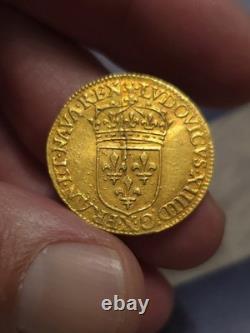 Gold Écu 1648 48/47 X Amiens Louis XIV Very Rare