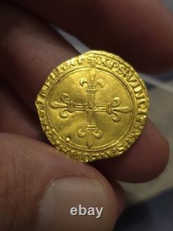 Gold Écu at the Sun Amiens Louis XII Very Rare