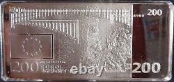 Grand Set 7 Euro Banknotes 2002 in 925% Sterling Silver Beautiful Proof Very Rare