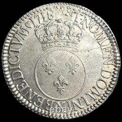 Green Écu Vertugadin 1718 X Amiens Louis XV Superb Very Rare R4