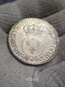 Green Écu Vertugadin 1718 X Amiens Louis XV Superb Very Rare R4