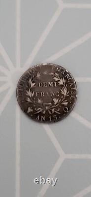 Half Franc Year 13 Q (Perpignan) Silver Very Rare 2.45 g