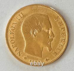 Half NAPOLEON III Or 10 Francs Coin 1860 BB. UNC very rare Coin collection