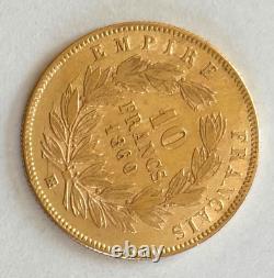 Half NAPOLEON III Or 10 Francs Coin 1860 BB. UNC very rare Coin collection