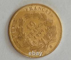 Half NAPOLEON III Or 10 Francs Coin 1860 BB. UNC very rare Coin collection
