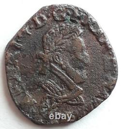 Henri IV (1589–1610) Navarre double tournois, 1594, Saint-Palais, very rare