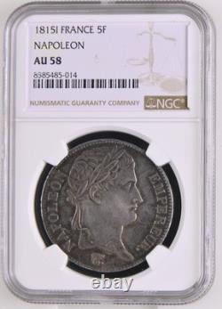 Hundred Days Napoleon 5 Francs 1815 Limoges Superb NGC AU58 very rare