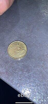 ITALY VERY RARE 20 CENTS OF EURO 2002 in Coin Strike Rotated, Defect