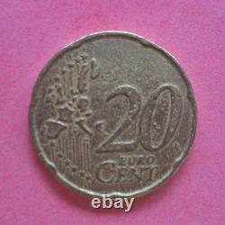 ITALY VERY RARE 20 CENTS OF EURO 2002 in Coin Strike Rotated, Error