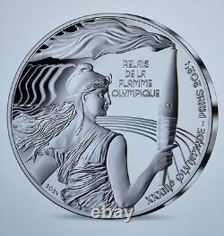 JO PARIS 2024 BOX WITH 20 EURO COIN FLAME RELAY very rare