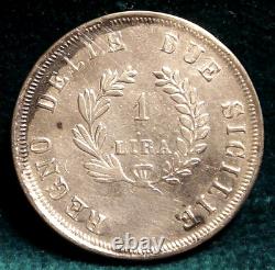 Kingdom of Naples / Two Sicilies Murat 1 Lira 1812 Silver Very Fine Rare R 2