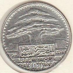 Lebanon French Colony 50 Piastres 1929 Silver Test Very Rare. Lec 39