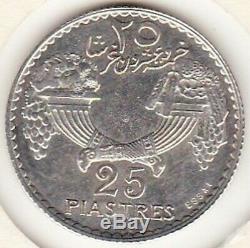 Lebanon Lebanon 25 Piastres 1929 Silver Test Very Rare. Lec 34, Km # E7