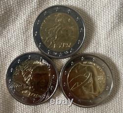 Lot Of 3 Coins Of 2 Euros Very Rare