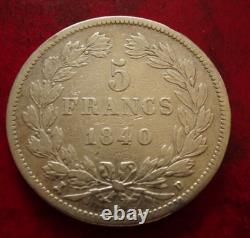 Louis Philippe very rare 5 francs 1840 D TOUR