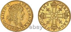 Louis XIII Half-Gold Louis of Warin 1643 Paris Splendid in FDC Very Rare