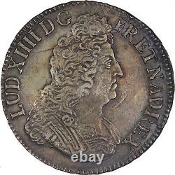 Louis XIV Ecu with Eight L 1704 Dijon very rare Superb example