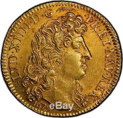 Louis XIV Louis Golden Head Manly Paris 1679 Pcgs Ms61 Very Rare Splendid