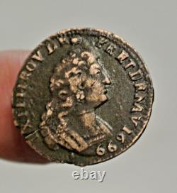Louis XIV liard with the old head, 1699 Aix, TTB to SUP, very rare, in excellent condition