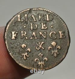 Louis XIV liard with the old head, 1699 Aix, TTB to SUP, very rare, in excellent condition