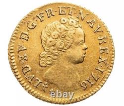 Louis XV Demi-Louis d’or with insignia 1716 Metz, very rare, very fine example