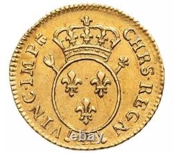 Louis XV Demi-Louis d’or with insignia 1716 Metz, very rare, very fine example
