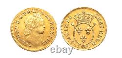 Louis XV Demi-Louis d’or with insignia 1716 Metz, very rare, very fine example