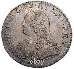 Louis XV Ecu with Olive Branches 1726 Besançon Splendid Very Rare Patina