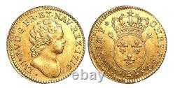 Louis XV gold louis with royal insignia, 1716, Paris, Rf, very rare, superb condition